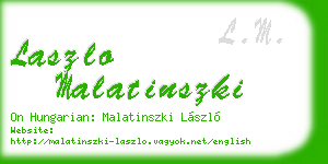 laszlo malatinszki business card