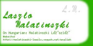 laszlo malatinszki business card